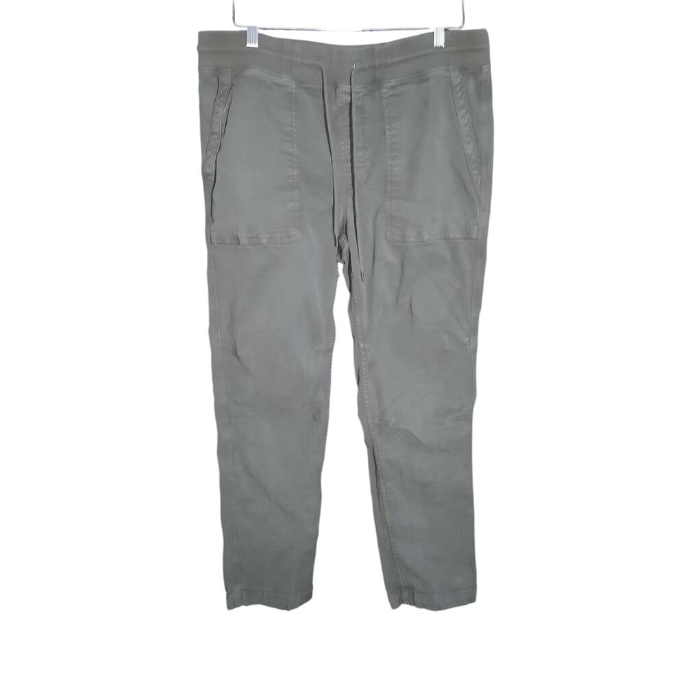 Faherty Mens Olive Travel Pants Drawstring Waist Patch Front Pockets Size L